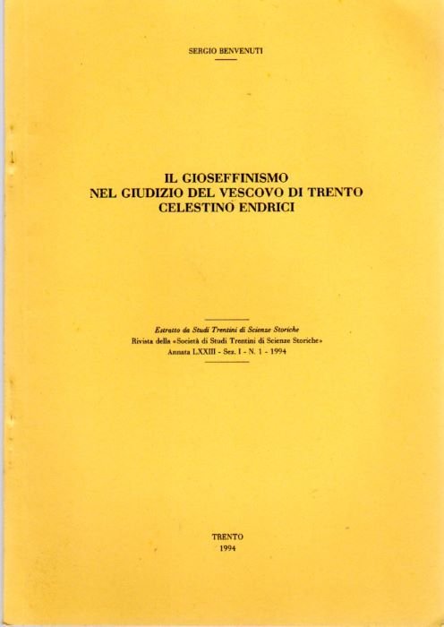 Il gioseffinismo nel giudiio del vescovo di Trento Celestino Endrici. | Immagine principale