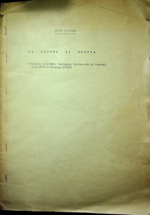 Il gruppo di Brenta: DATTILOSCRITTO D'EPOCA.