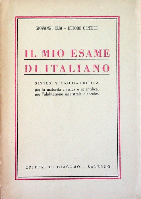 Il mio esame di italiano: sintesi storico critica, per la …