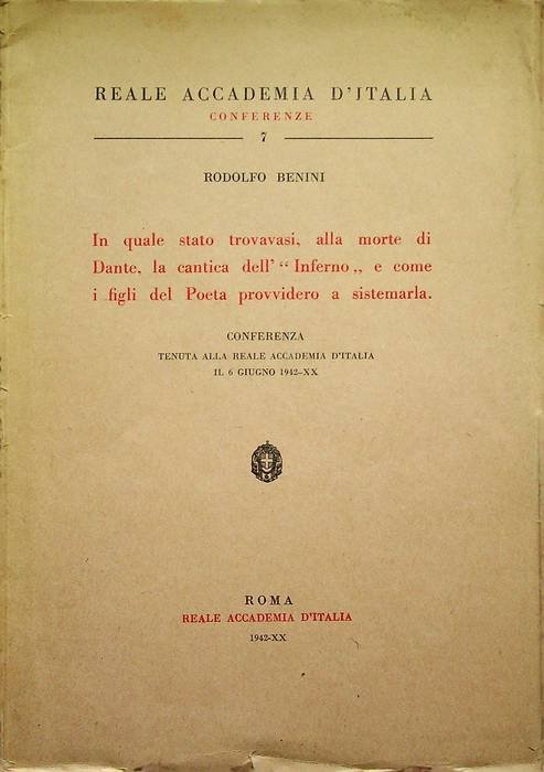 In quale stato trovavasi, alla morte di Dante, la cantica …