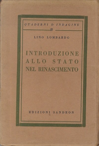 Introduzione allo Stato nel Rinascimento.