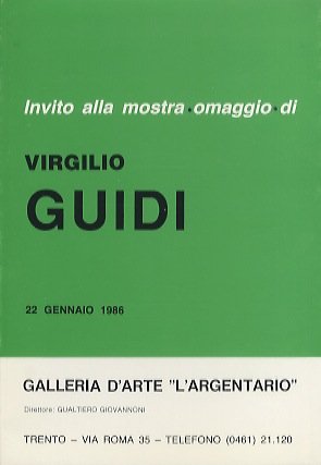 Invito alla mostra omaggio di Virgilio Guidi: 22 gennaio 1986.