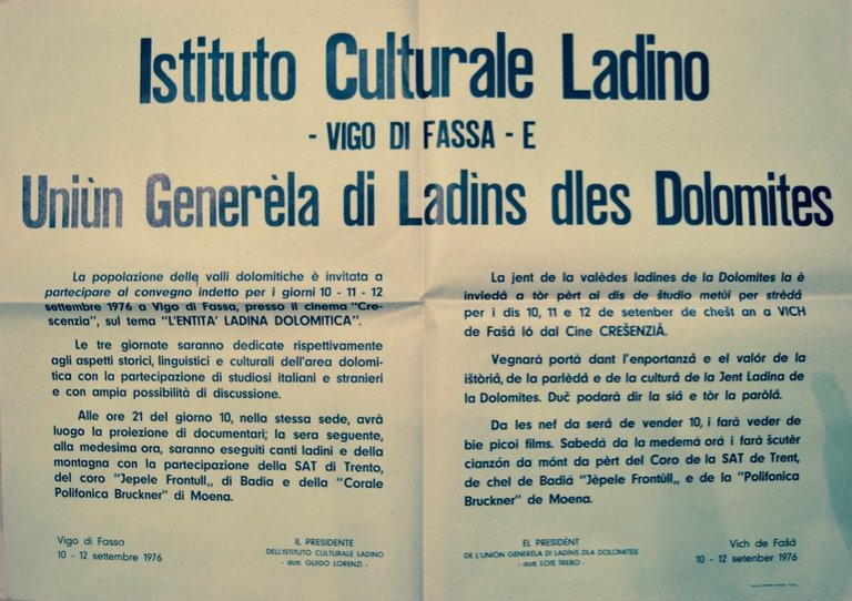 Istituto Culturale Ladino: Vigo di Fassa e Union General di …