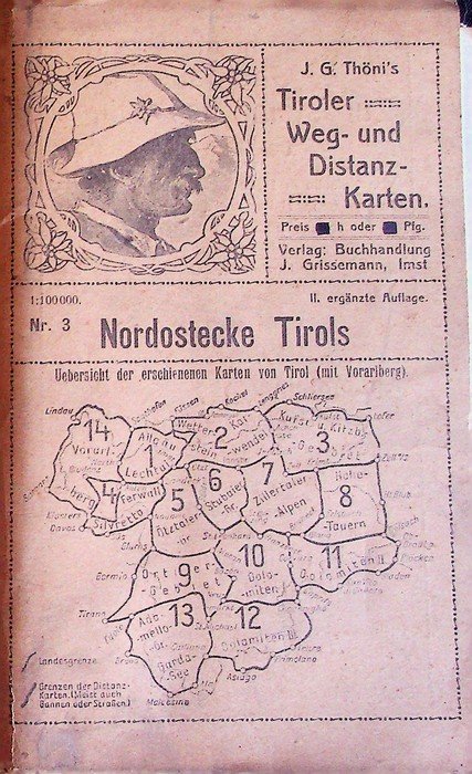 J. G. ThÃ¶ni's Tiroler Weg- und Distanzkarten: Nr.3: Nordost-Ecke Tirols.