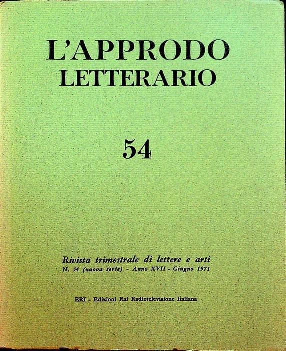 L'approdo letterario: rivista trimestrale di lettere e arti: N. 54 …