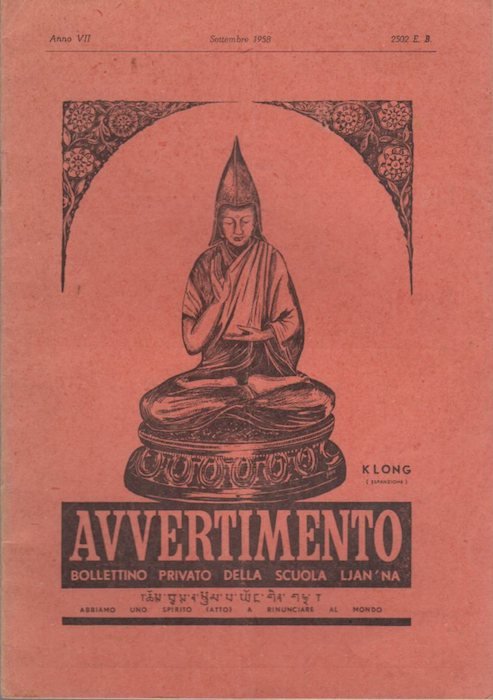 L'avvertimento: bollettino privato periodico della Scuola Ljan-Na.