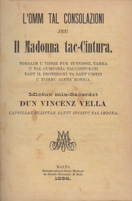 L'omm tal consolazioni; jeu, Il Madonna tac-Cintura. Tghalim u tifsir …