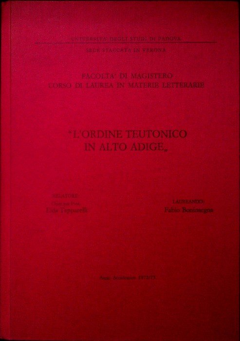 L'ordine teutonico in Alto Adige.