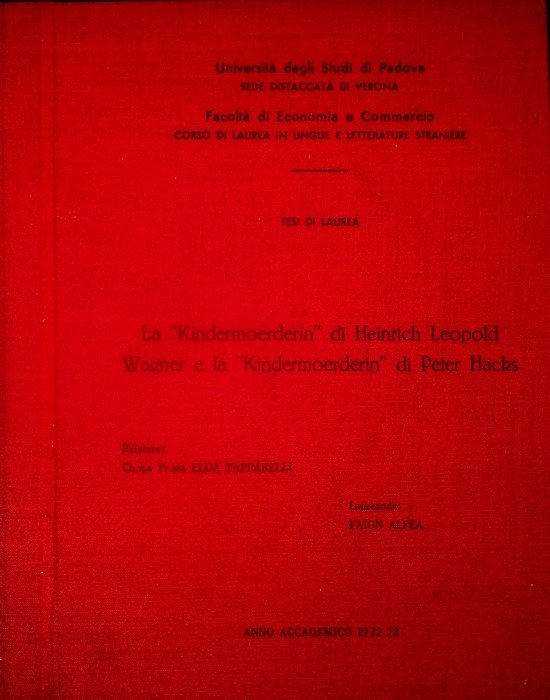 La "Kindermoerderin" di Geinrich Leopold Wagner e la "Kindermoerderin" di … | Immagine principale