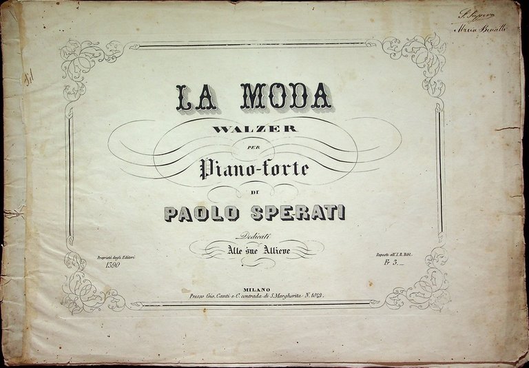 La moda: walzer per piano-forte.