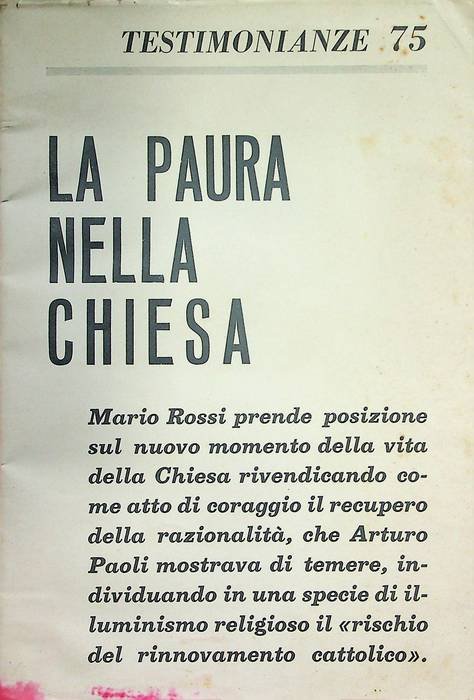 La paura nella Chiesa.