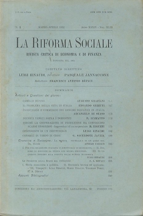 La riforma sociale: rivista critica di economia e di finanza. …