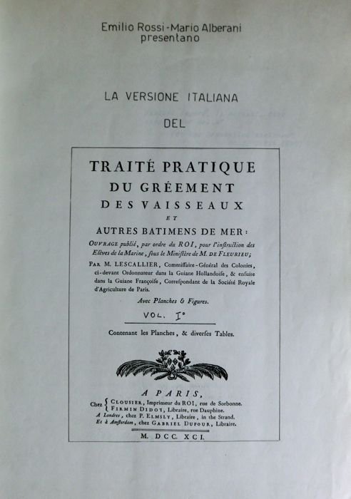 La versione italiana del Traité pratique du gréement des vaisseaux …