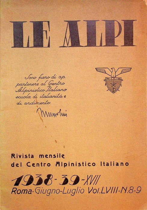 Le Alpi: rivista mensile del CAI: n. 8-9.