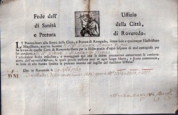 Li provveditori alla sanitÃ della cittÃ e giurisdizione di Rovereto. …