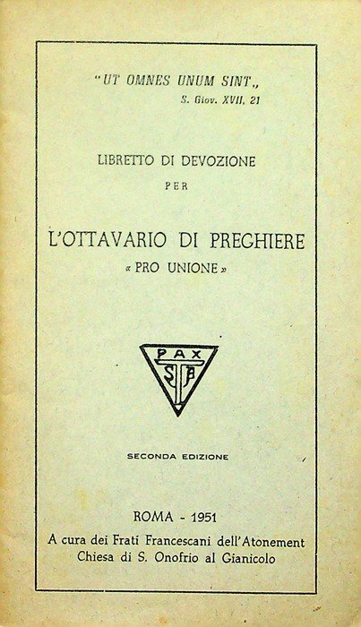 Libretto di devozione per l'ottavario di preghiere Pro unione.