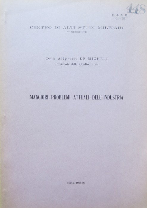 Maggiori problemi attuali dell'industria.