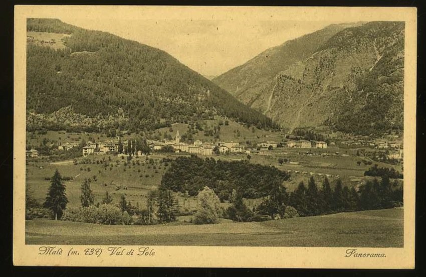 Malé (m. 737) Val di Sole. Panorama.