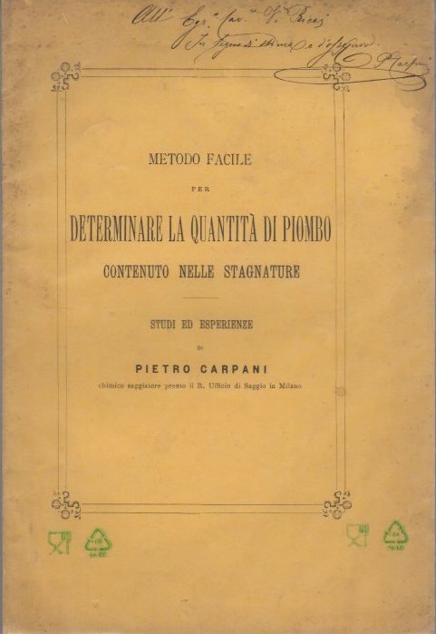 Metodo facile per determinare la quantita di piombo contenuto nelle …