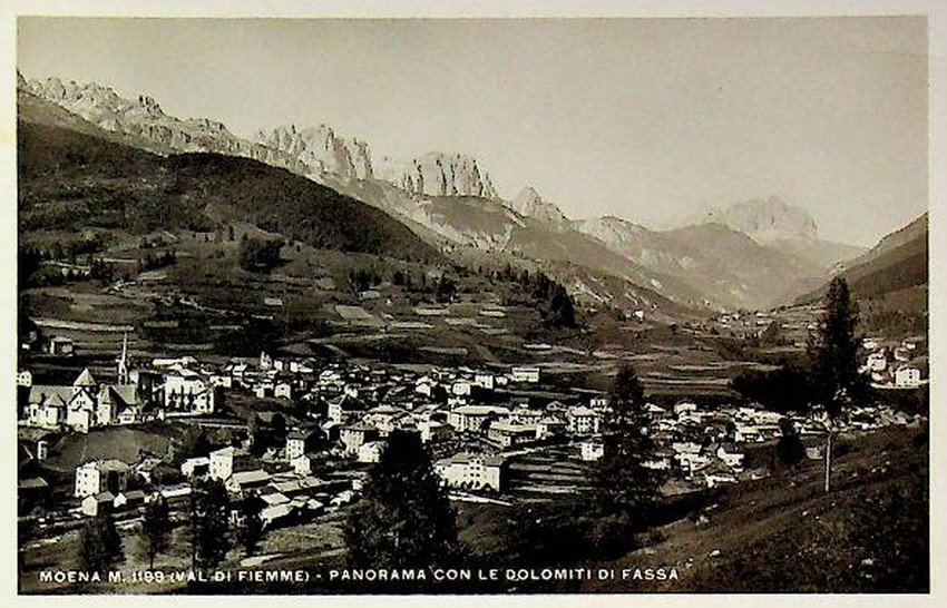 Moena m. 1199 (Val di Fiemme). Panorama con le Dolomiti …