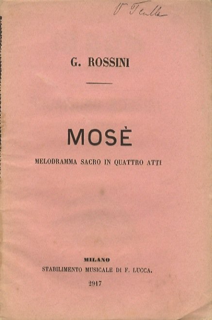 MosÃ¨: melodramma sacro in quattro atti.