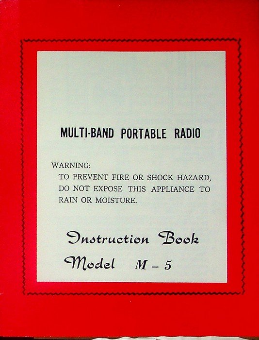 Multi-band portable radio: Instruction Book: Model M-5.