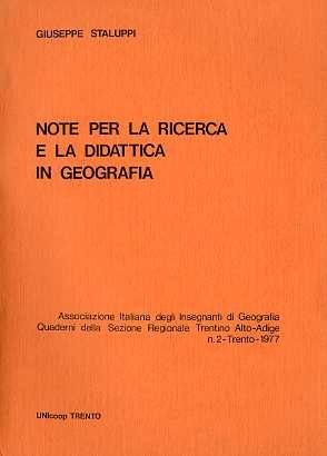 Note per la ricerca e la didattica in geografia.