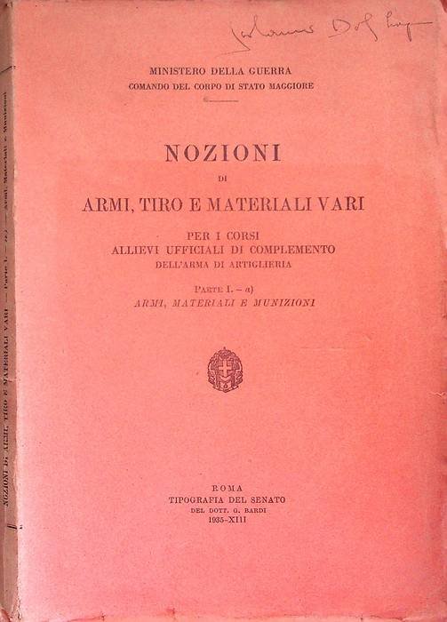 Nozioni di armi, tiro e materiali vari per i corsi …