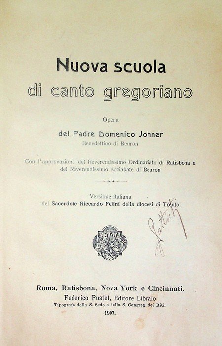 Nuova scuola di canto gregoriano.