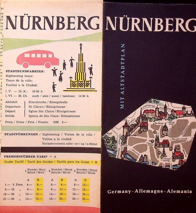 Nurnberg, Mit Altstadtplan, Germany - Allemagne - Alemania. | Immagine principale