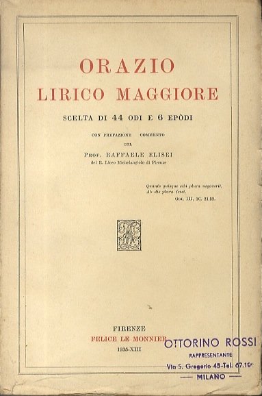 Orazio lirico maggiore.