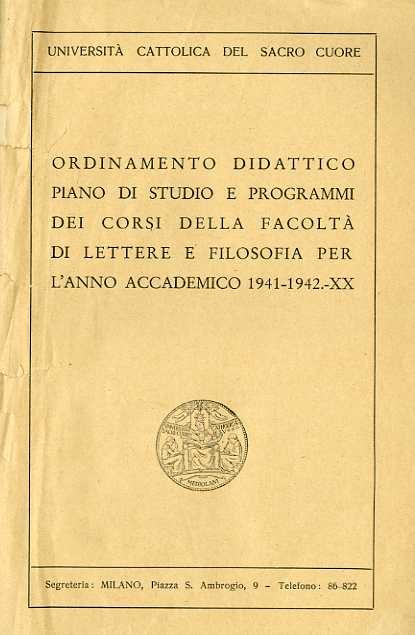 Ordinamento didattico e piani di studio per il conseguimento delle …