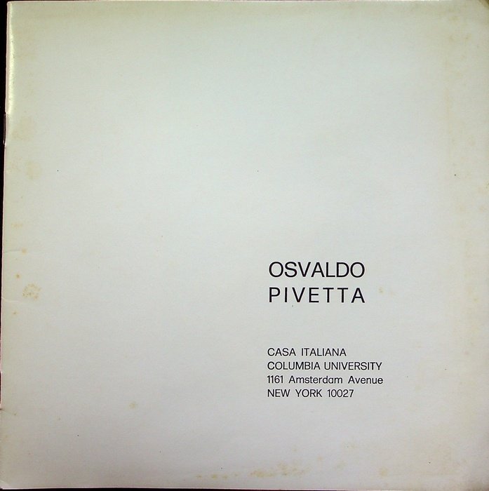 Osvaldo Pivetta: Casa italiana, Columbia University.