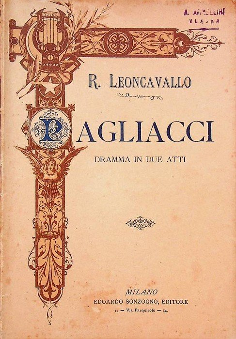 Pagliacci: dramma in due atti.