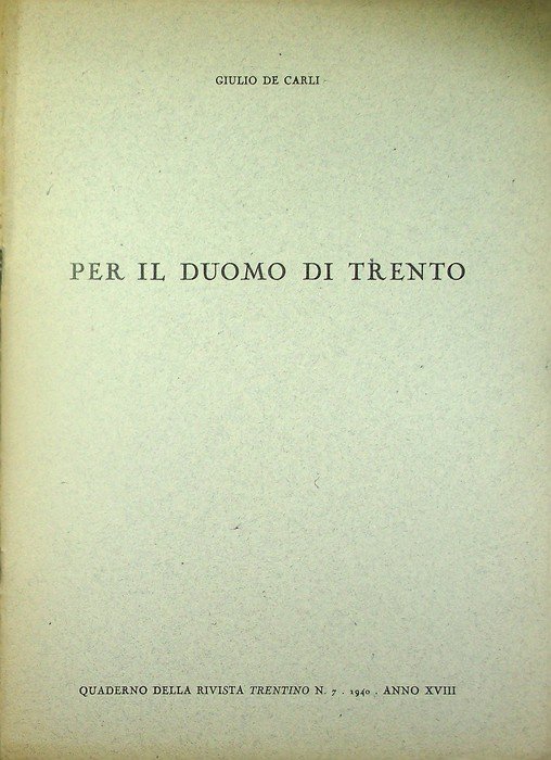 Per il duomo di Trento. | Immagine principale