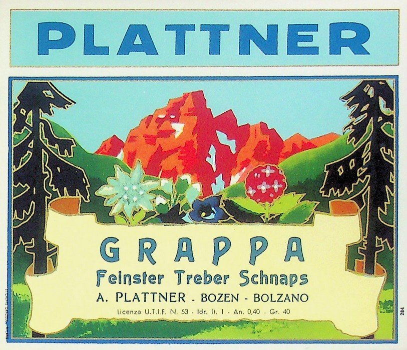 Plattner: grappa: Feinster Treber Schnaps: A. Plattner - Bozen - … | Immagine principale