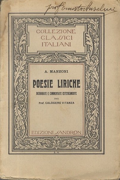 Poesie liriche dichiarate e commentate esteticamente dal prof. Calogero Vitanza …