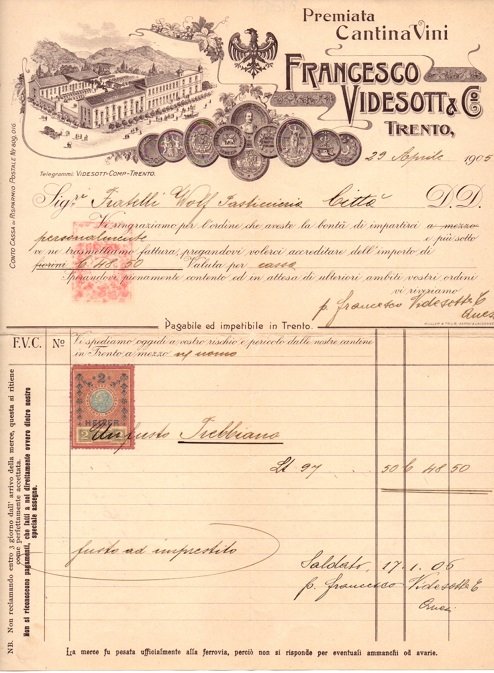 Premiata cantina vini Francesco Videsott & C.: Trento.