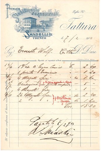 Premiato Stabilimento d'orticoltura Smadelli: Trento.
