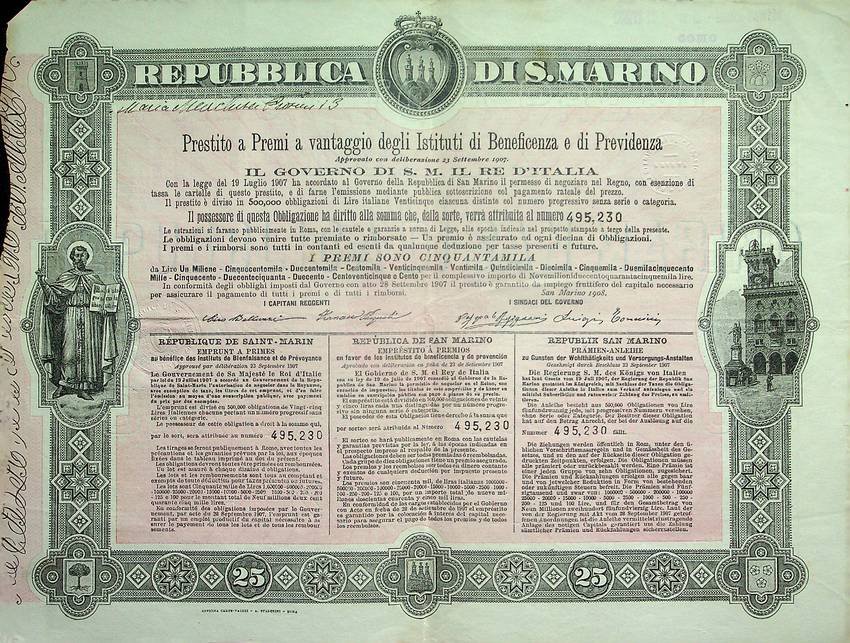 Prestito a Premi a vantaggio deli Istituti di Beneficenza e …