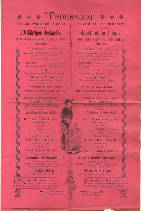 Programm fÃ¼r das Mannschatsfest aus Anlass des 200jÃ¤hrigen Bestandes des …