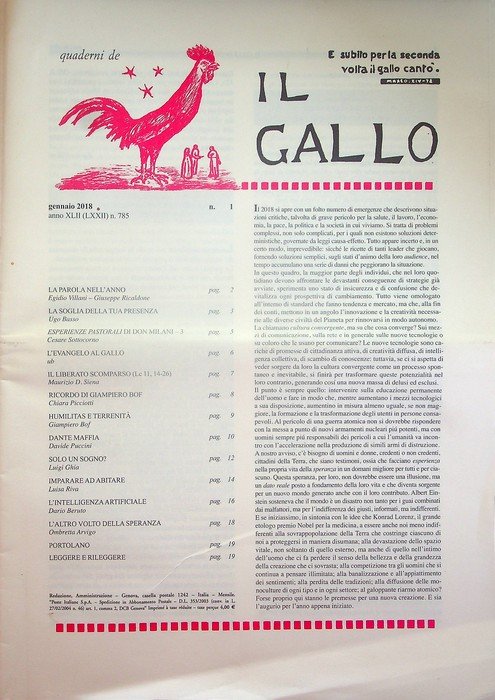 Quaderni de il Gallo: A. XLII (2018): N. 785, 790; …