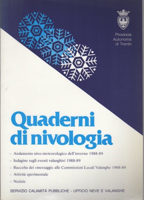 Quaderni di nivologia: nÂ° 6 (1990).