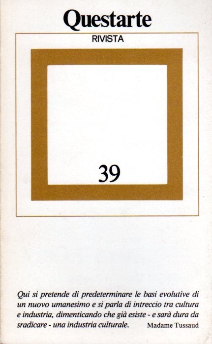 Questarte: anno VI, n. 5/6, settembre/dicembre 1982.