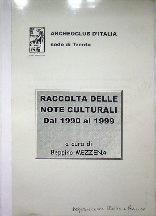Raccolta delle note culturali: dal 1990 al 1999. | Immagine principale