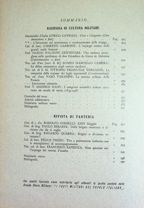 Rassegna di cultura militare: Anno I - N. 5 - …