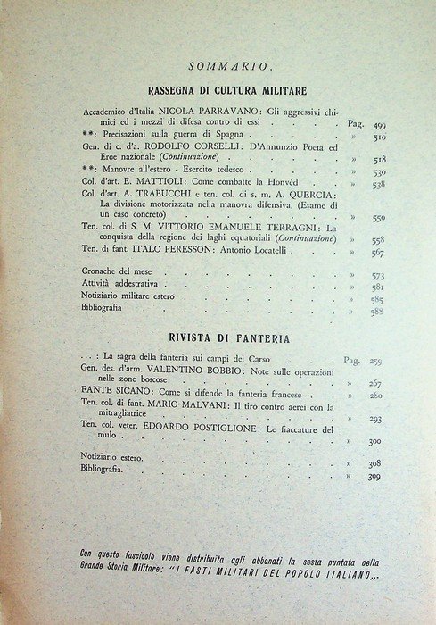 Rassegna di cultura militare: Anno I - N. 6 - …