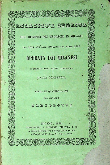 Relazione storica del dominio dei tedeschi in Milano dal 1814 …