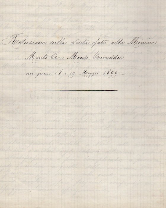 Relazione sulla visita fatta alle Miniere Monte Oi e Monte …