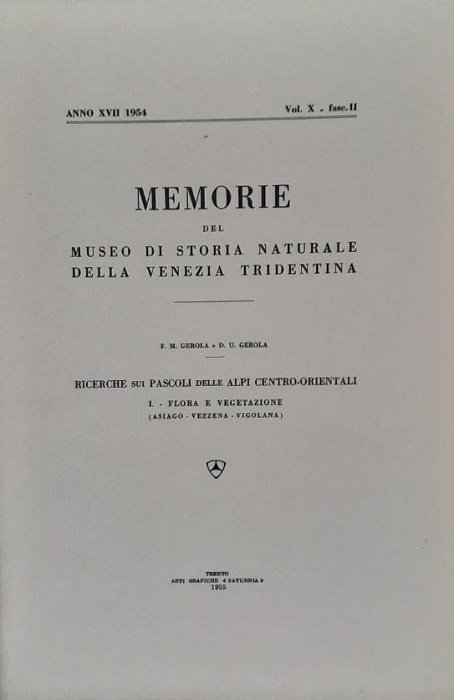 Ricerche sui pascoli delle Alpi centro-orientali: I. Flora e vegetazione: …
